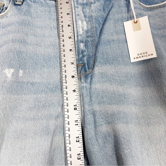 Good American Good Classic Jeans Women Blue High Rise Distressed Denim Sz 16 NEW - Picture 7 of 12